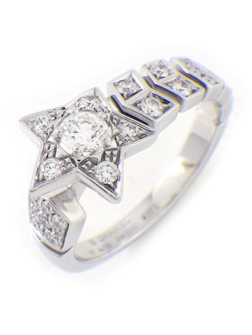 Chanel Ring Comet Shooting Star Motif Half Circle Pave 27 Points Diamond